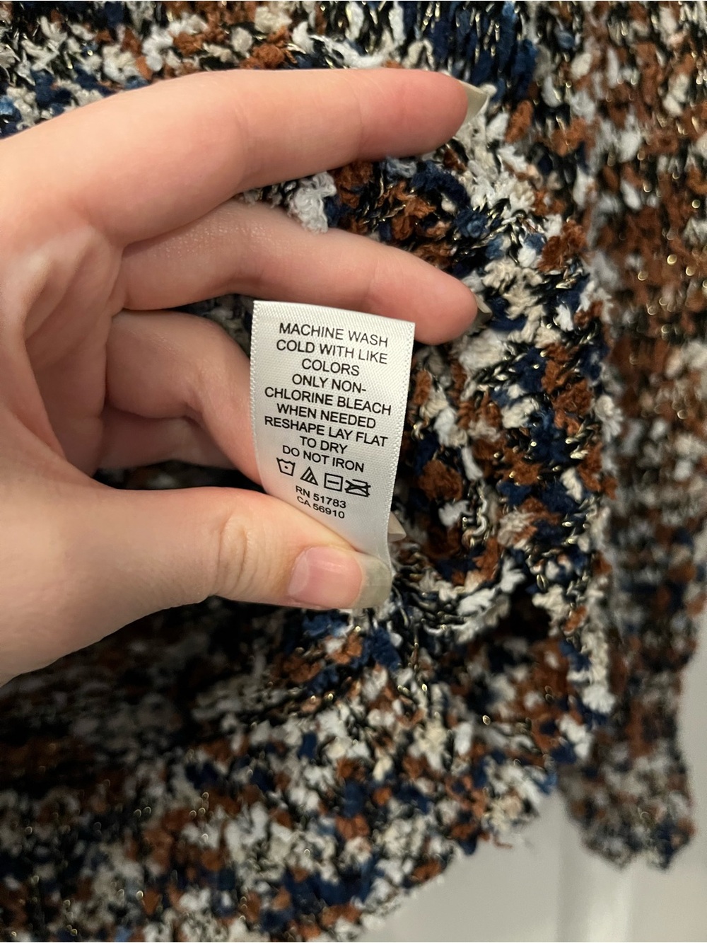 Maurices Multicolor Knit Sweater in Navy, Brown & Cream - Picture 4 of 4